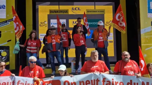 La CGT ArcelorMittal Dunkerque fait entendre sa voix sur le Tour de...