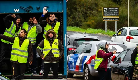 Le catalan Thomas Miralles parmi la délégation de gilets jaunes...