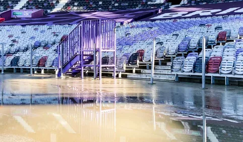 Le Stadium de Toulouse inondé par la crue de la Garonne