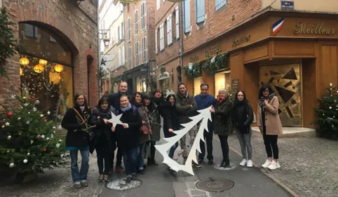 La rue de la Peyrolière sous les étoiles à Albi