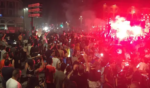 La liesse des supporters algériens de Toulouse après la...