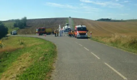 Montgazin : un motard héliporté après un accident 