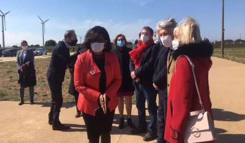 La ministre Élisabeth Moreno en visite dans les Pyrénées-Orientales...