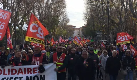 Encore une forte mobilisation à Perpignan contre la réforme des...