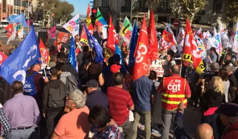 Grève de la fonction publique : la mobilisation à Perpignan.