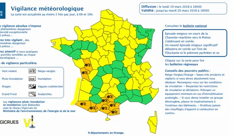 6 départements d'Occitanie en alerte orange pour neige-Verglas