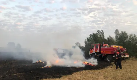 Un feu de forêt près de Sorèze dans le sud du Tarn