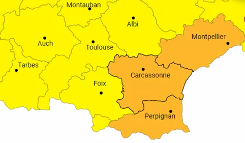 Tout l'ex Languedoc-Roussillon en alerte orange vent violent ce...