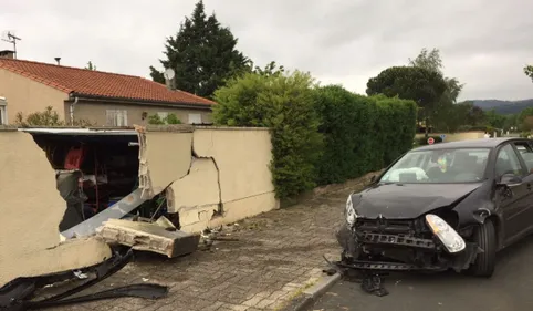 Un mur défoncé cette nuit à Aussillon