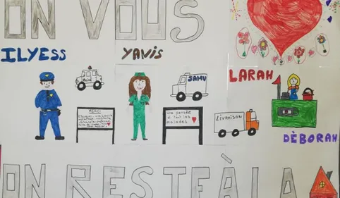 Un dessin pour dire merci aux ambulanciers