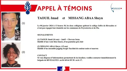 Dans les Pyrénées-Orientales, 2 adolescents sont portés disparus