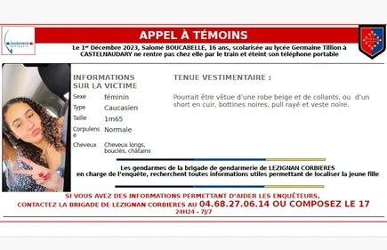 Aude. Après l'appel à témoins lancé pour retrouver Salomé, la...