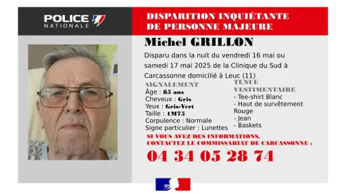 DISPARITION INQUIÉTANTE : L’inquiétude grandit dans l’Aude après la...
