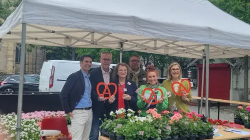 Des géraniums offerts aux mamans à Mulhouse