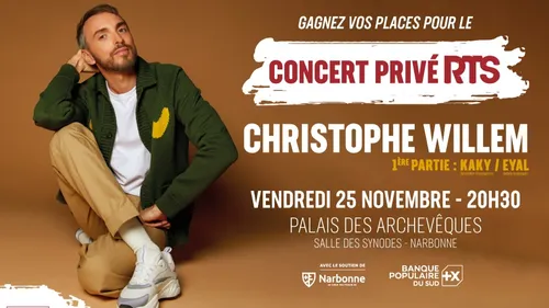 Concert ultra privé de Christophe Willem à Narbonne