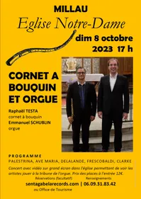 Millau : Concert de cornet à bouqin et d'orgue à l'église...