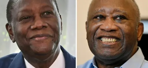 En Côte d'Ivoire, accolade entre les anciens rivaux  Gbagbo et...