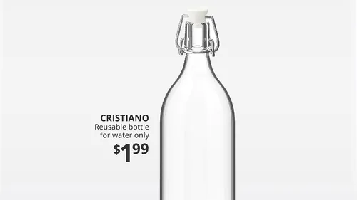 Ikea lance une bouteille d'eau baptisée... Cristiano