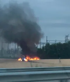 Important feu le long de la RN51