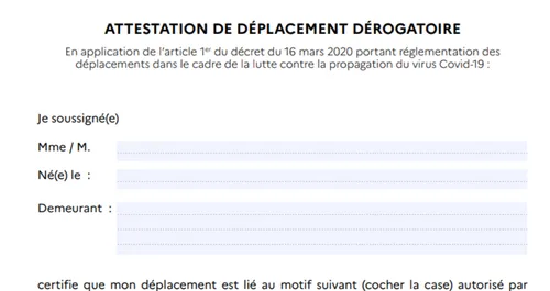 Covid-19: Où obtenir l'attestation de déplacement pour sortir de...