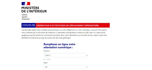 Confinement: l'attestation dérogatoire version numérique est...