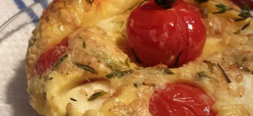 Clafoutis poivron, tomate, mozzarella