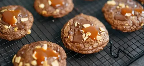 Recette des cookies chocolat caramel cacahuètes