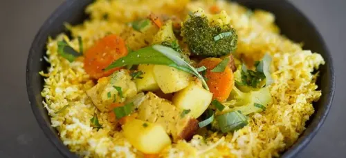 Semoule de choux fleur et  son curry végétarien