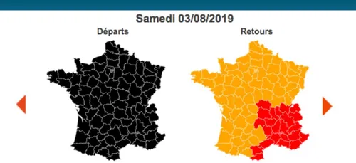 Bison Futé : circulation noire samedi dans le sens des départs !