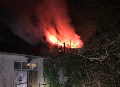 une maison détruite par les flammes à Vaudry !