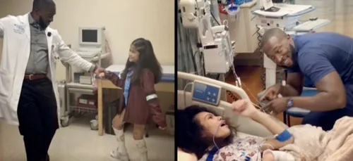 Ce docteur réussi à faire sourire les enfants malades... Découvrez...
