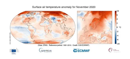 Climat : novembre le plus chaud jamais enregistré dans le monde