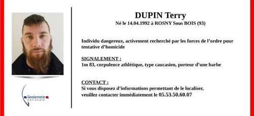 Terry Dupin, l'ex-militaire traqué en Dordogne, placé en garde à vue