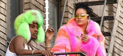 Rihanna aperçue sur un tournage avec son amoureux A$AP Rocky, un...
