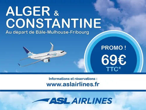 ASL Airlines: votre vol vers l'Algérie à 69€ ttc !