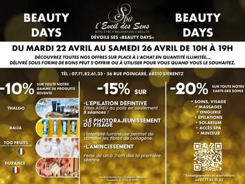 Les Beauty Days au spa L'Eveil des Sens !