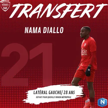 [ Foot ] Nîmes Olympique : Namakoro Diallo rejoint Quevilly-Rouen