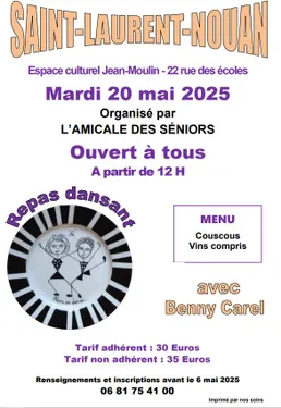SAINT-LAURENT-NOUAN (41) - Repas dansant avec Benny Carel