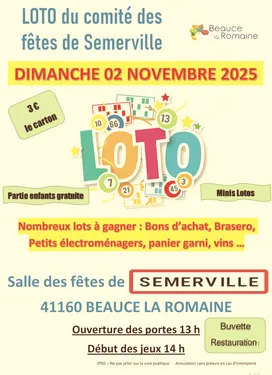 SEMERVILLE (41) - Loto du comité des fêtes
