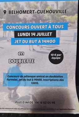 BELHOMERT-GUÉHOUVILLE - Concours de pétanque