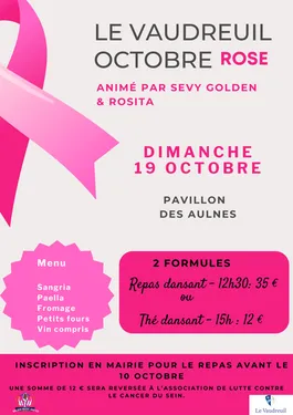LE VAUDREUIL (27) - Repas ou thé dansant Octobre Rose
