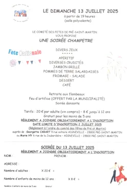 PRÉ-SAINT-MARTIN - Soirée champêtre