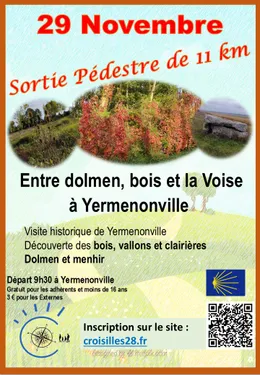 YERMENONVILLE - Randonnée pédestre : Entre dolmen, bois et Voise