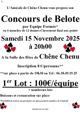 TREMBLAY-LES-VILLAGES - Concours de Belote de l'Amicale de Chêne Chenu
