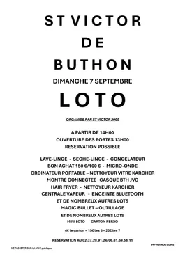 SAINT-VICTOR-DE-BUTHON - Loto de Saint Victor 2000