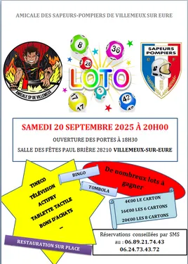 VILLEMEUX-SUR-EURE - Loto de l'Amicale des Sapeurs-pompiers