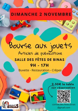 BINAS (41) - Bourse aux jouets du comité des fêtes