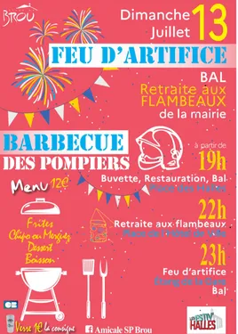 BROU - Barbecue des pompiers et Feu d'artifice