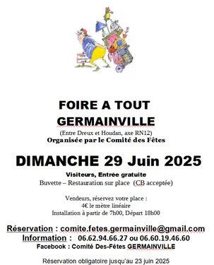 GERMAINVILLE – Foire à tout du comité des fêtes