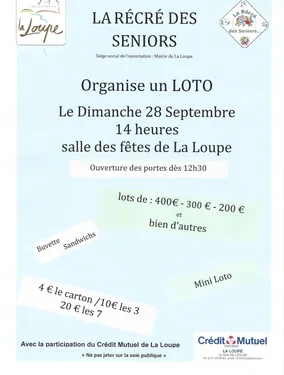 LOTO LA RÉCRÉ DES SENIORS